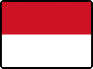 Fototapeta premium Monaco Flag Smooth rectangle icon