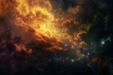 Naklejka premium Beautiful space background, with stars and nebulae. Generative AI