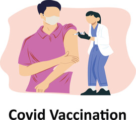 Covid Vaccination : Vector illustration, which can easily modify or edit