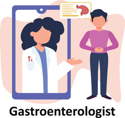 Gastroenterologist : Vector illustration, which can easily modify or edit