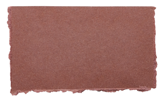 Isolated torn piece of blank brown paper note cardboard with texture and copy space for text, transparent png background design element