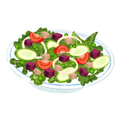 Vegetable Salad Colorful Illustration