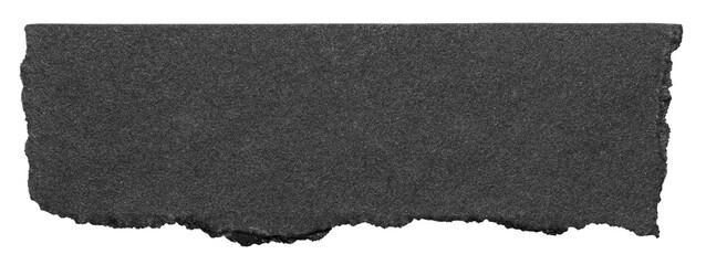 Isolated torn piece of blank black paper note cardboard with texture and copy space for text,...