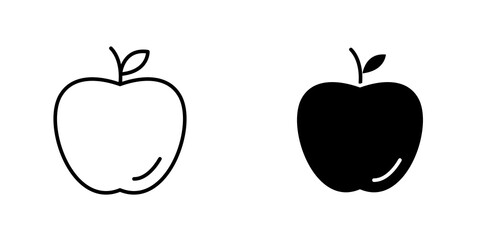 Apple Icon vector. liner and flat style icons set.