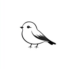 Simple line art drawing of a small bird.