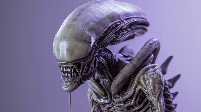 A close up of the Xenomorph from the Alien movie franchise.