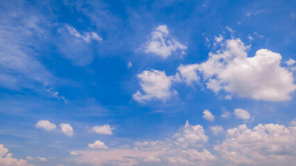clear blue sky background,clouds with background, Blue sky background with tiny clouds. White fluffy clouds in the blue sky. 