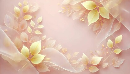 A soft and elegant pastel background featuring gentle shades of purple, pink, and blue, adorned with delicate leaf patterns. The design exudes warmth and sophistication.