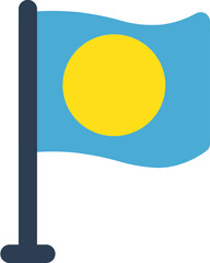 Palau Flag free flown Rounded icon
