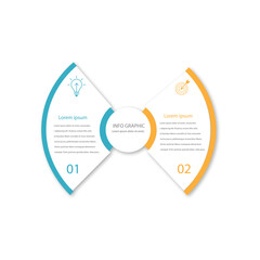 Circle chart infographic template with 2 options for presentations