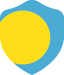 Palau Flag on Shield Shape