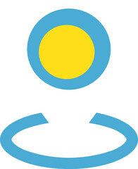 Fototapeta premium Location Icon of Palau Flag