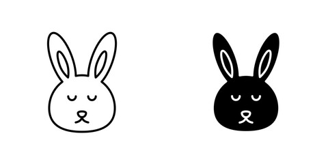 Rabbit Icon vector. liner and flat style icons set.