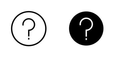 Question mark Icon vector. liner and flat style icons set.