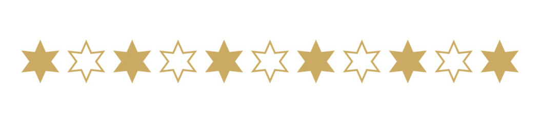 Christmas stars border divider. Long separator design element. Vector illustration.