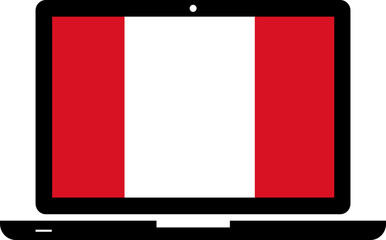 Peru Flag in Laptop