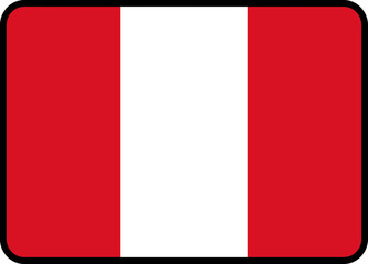Peru Flag Rounded Rectangle Icon