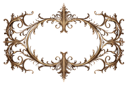 PNG Elegant ornate gold frame design
