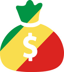Republic Of The Congo Flag on Money bag icon