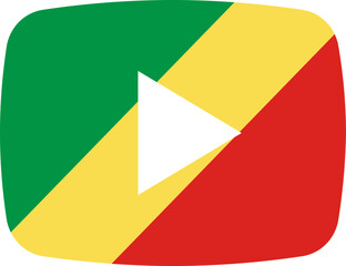 Republic Of The Congo Flag on video player icon