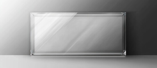 Transparent acrylic frame with barely visible edges, modern minimal style, isolated on transparent background, 