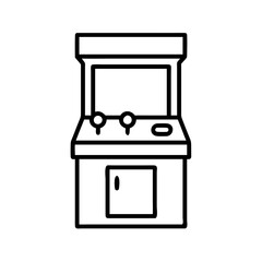 arcade machine icon, national retro day line art, retro icon  - simple black line art icon of arcade machine , for national retro day celebrations. retro vector art.