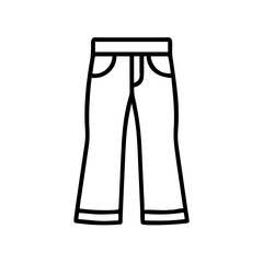 bell bottom jeans icon, national retro day line art, retro icon  - simple black line art icon of bell bottom jeans , for national retro day celebrations. retro vector art.