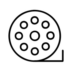 black and white film reel icon, national retro day line art, retro icon  - simple black line art icon of black and white film reel , for national retro day celebrations. retro vector art.