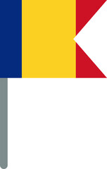 Romania Flag On Crisp Corners