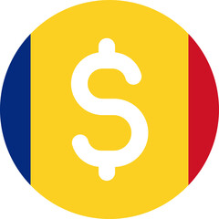 Romania Flag on US Dollars