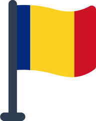 Romania Flag Rounded