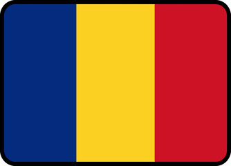 Romania Flag Rounded Rectangle Icon
