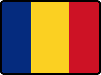 Fototapeta premium Romania Flag Smooth rectangle icon