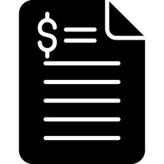 Invoice Glyph Icon Design