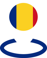 Location Icon of Romania Flag