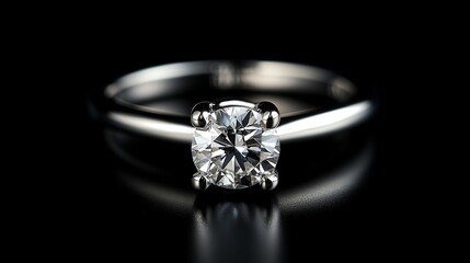 Diamond ring - - isolated on black background with clipping path