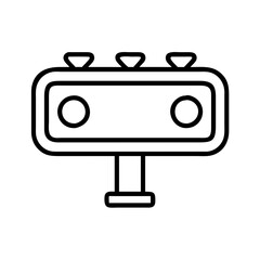 neon sign icon, national retro day line art, retro icon  - simple black line art icon of neon sign , for national retro day celebrations. retro vector art.