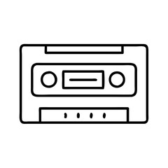 old school cassette tape deck icon, national retro day line art, retro icon  - simple black line art icon of old school cassette tape deck , for national retro day celebrations. retro vector art.