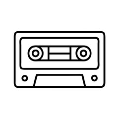 old school cassette tape deck icon, national retro day line art, retro icon  - simple black line art icon of old school cassette tape deck , for national retro day celebrations. retro vector art.