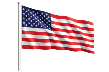 Fototapeta premium American flag with white background, nothing else.