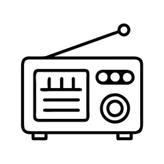 retro radio icon, national retro day line art, retro icon  - simple black line art icon of retro radio , for national retro day celebrations. retro vector art.