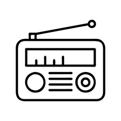 retro radio icon, national retro day line art, retro icon  - simple black line art icon of retro radio , for national retro day celebrations. retro vector art.