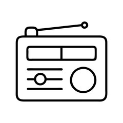 retro radio icon, national retro day line art, retro icon  - simple black line art icon of retro radio , for national retro day celebrations. retro vector art.
