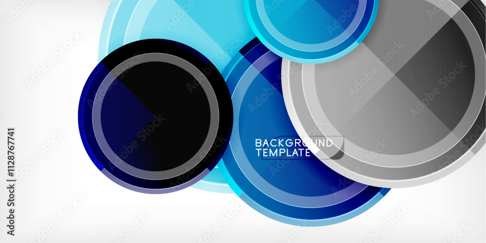 Poster geometric design abstract background - circles