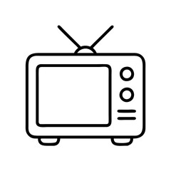 retro tv icon, national retro day line art, retro icon  - simple black line art icon of retro tv , for national retro day celebrations. retro vector art.