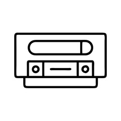 vhs player icon, national retro day line art, retro icon  - simple black line art icon of vhs player , for national retro day celebrations. retro vector art.