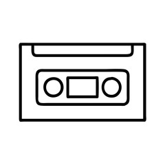 Obraz premium vhs tape icon, national retro day line art, retro icon - simple black line art icon of vhs tape , for national retro day celebrations. retro vector art.