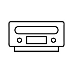 vhs player icon, national retro day line art, retro icon  - simple black line art icon of vhs player , for national retro day celebrations. retro vector art.