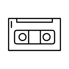 vhs tape icon, national retro day line art, retro icon  - simple black line art icon of vhs tape , for national retro day celebrations. retro vector art.