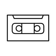 Obraz premium vhs tape icon, national retro day line art, retro icon - simple black line art icon of vhs tape , for national retro day celebrations. retro vector art.